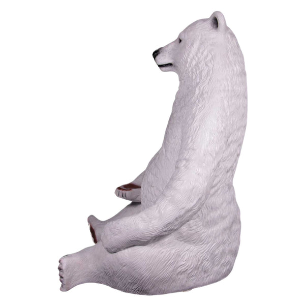 2.3m Giant Realistic Sitting Polar Bear Photo Opportunity Seat Christmas Prop