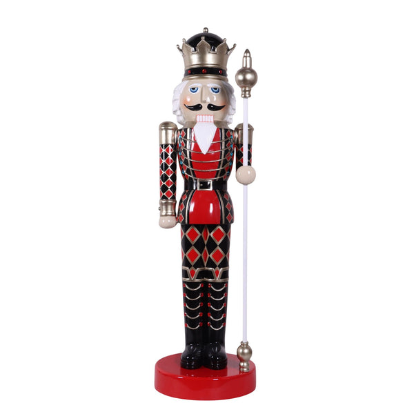 2m Black & Red Diamond King Nutcracker Christmas Commercial Display Prop