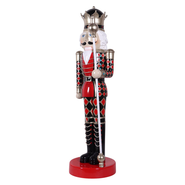 2m Black & Red Diamond King Nutcracker Christmas Commercial Display Prop