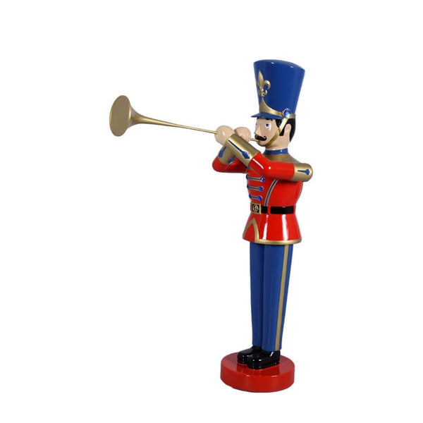 4ft Red and Blue Toy Soldier with Trumpet Commercial Christmas Display Prop