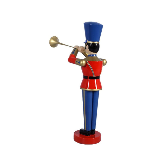 4ft Red and Blue Toy Soldier with Trumpet Commercial Christmas Display Prop