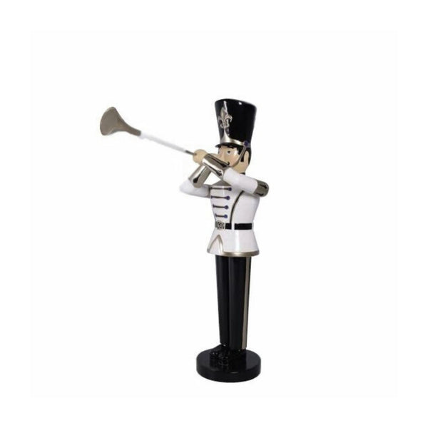 6ft Black and White Toy Soldier with Trumpet Commercial Christmas Display Prop