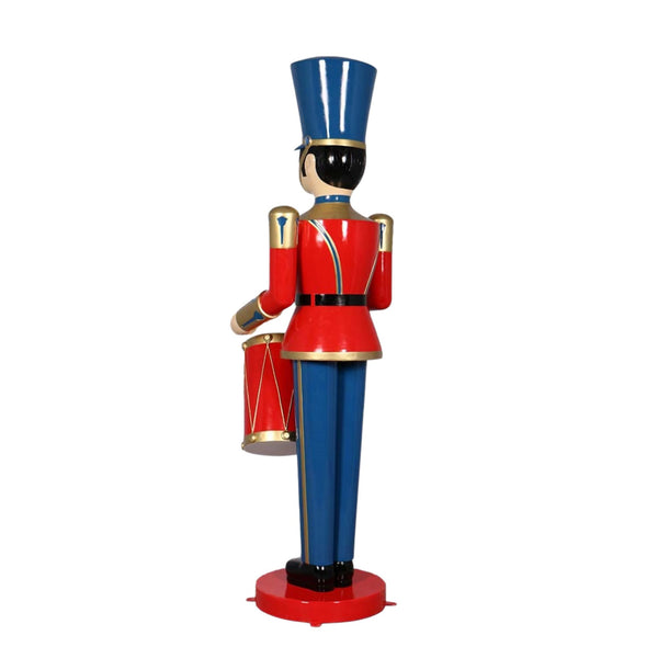 2.7m Christmas Toy Soldier Wearing Red and Blue Uniform Playing Drum
