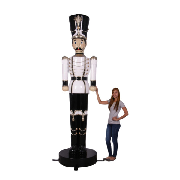 308cm Large Toy Soldier with Baton White and Black Commercial Christmas Display Prop