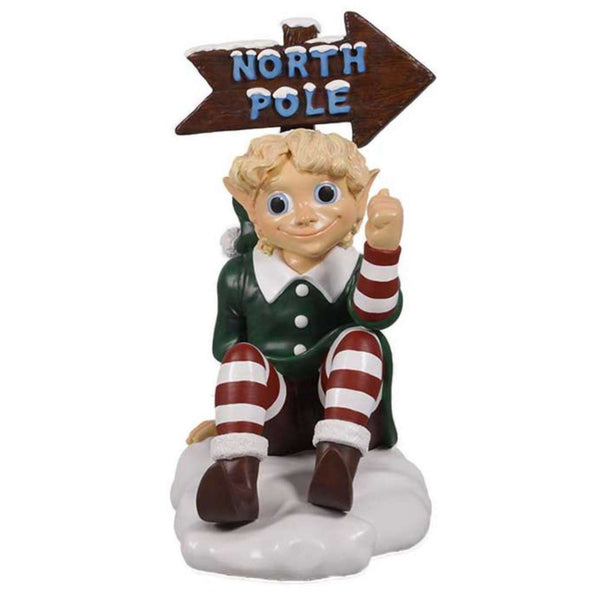 71cm Elf with North Pole Sign Commercial Christmas Display Prop