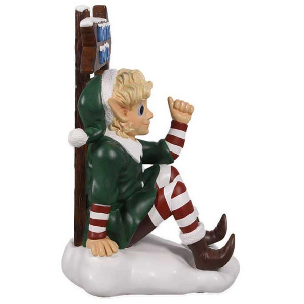 71cm Elf with North Pole Sign Commercial Christmas Display Prop