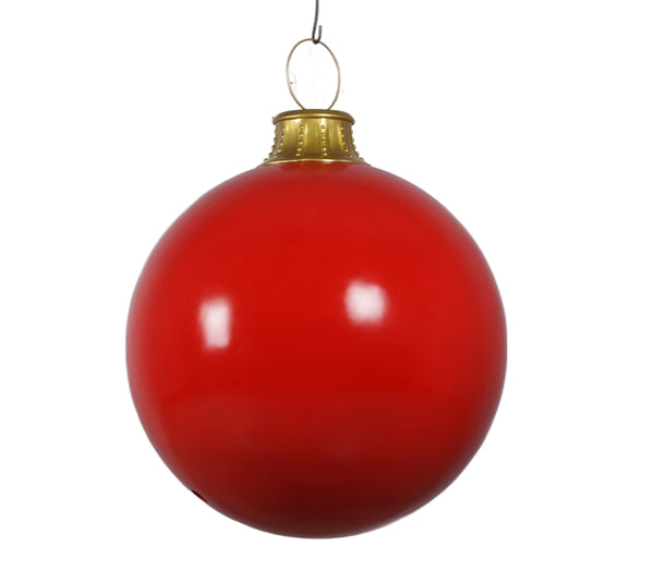 1.45m Giant Shiny Red Christmas Bauble Ball Display Prop with Stand