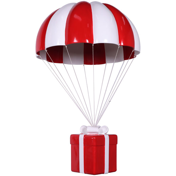 3ft Red & White Parachuting Christmas Present Gift Commercial Christmas Display Prop