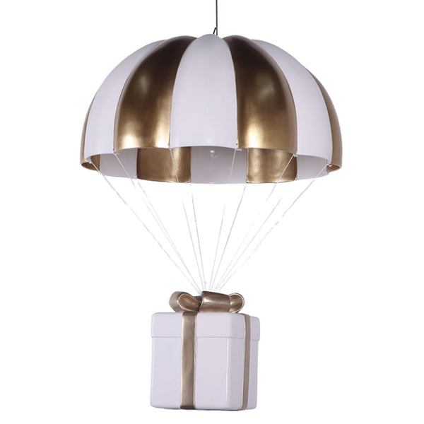3ft White & Gold Parachuting Christmas Present Commercial Christmas Display Prop