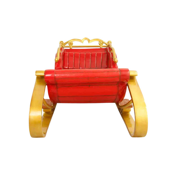 2 Seater Red and Gold Santa Sleigh Christmas Photo Opportunity Seat Prop