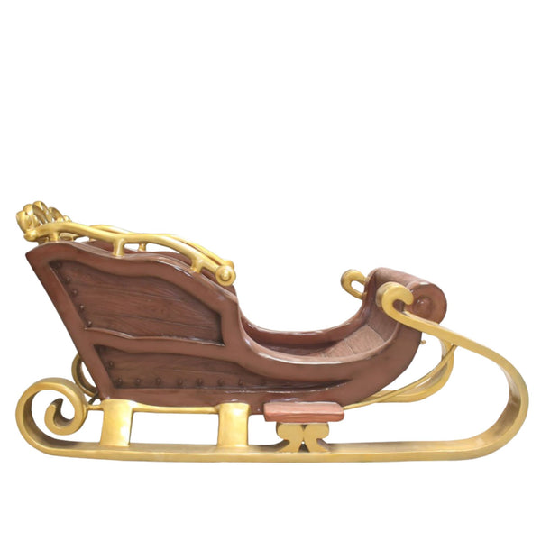2 Seater Wooden Finish Santa Sleigh Christmas Photo Opportunity Seat Prop