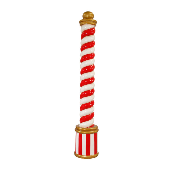 2.4m Red & White Candy Cane Pillar Commercial Christmas Display Prop