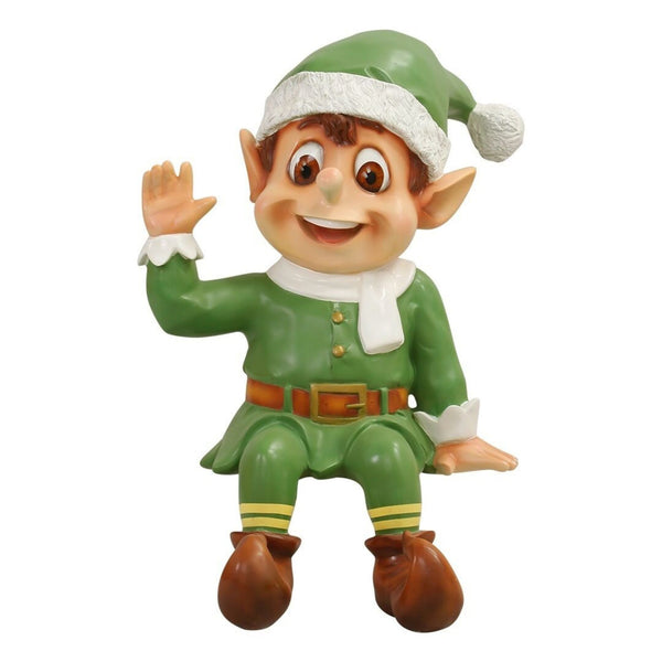 3ft Santa's Helper Elf Sitting Commercial Christmas Display Prop