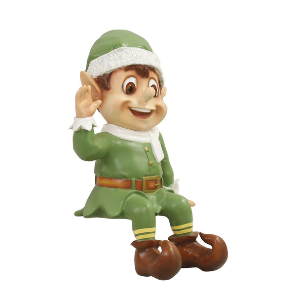 3ft Santa's Helper Elf Sitting Commercial Christmas Display Prop