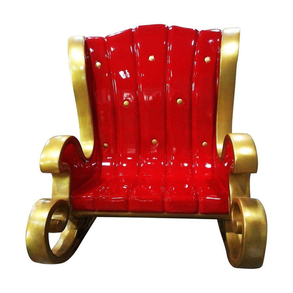 6ft Red and Gold Festive Sledge Bench Commercial Christmas Display Prop