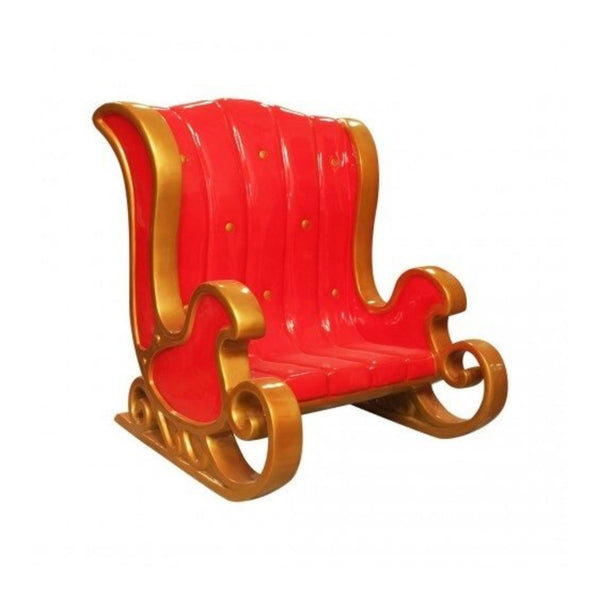 6ft Red and Gold Festive Sledge Bench Commercial Christmas Display Prop