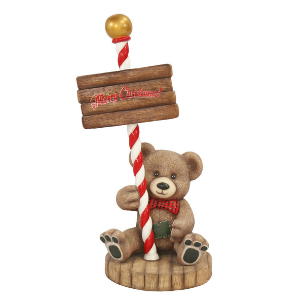135cm Teddy Bear Merry Christmas Sign Commercial Christmas Display Prop