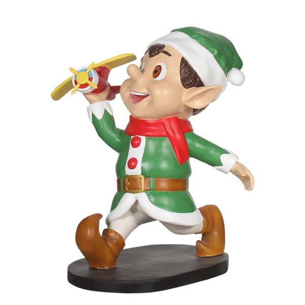 82cm Santa Elf with Toy Plane Commercial Christmas Display Prop