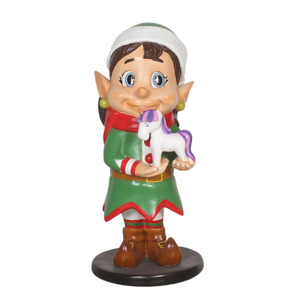 90cm Santa Elf with Unicorn Toy Commercial Christmas Display Prop