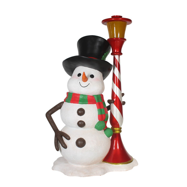 2.22m Snowman with Lamp Post Commercial Christmas Display Prop