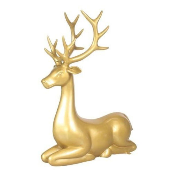 110cm Sitting Stag in Festive Gold Commercial Christmas Display Prop