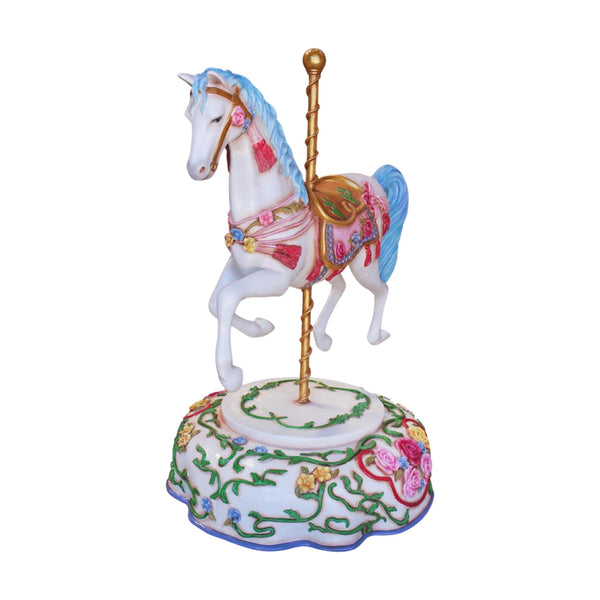 1.5m Festive Carousel Horse on Blue Plate Commercial Christmas Display Prop