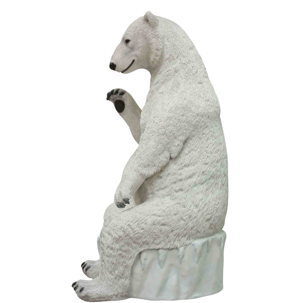 Realistic Sitting Polar Bear Christmas Photo Opportunity Display Prop Seat
