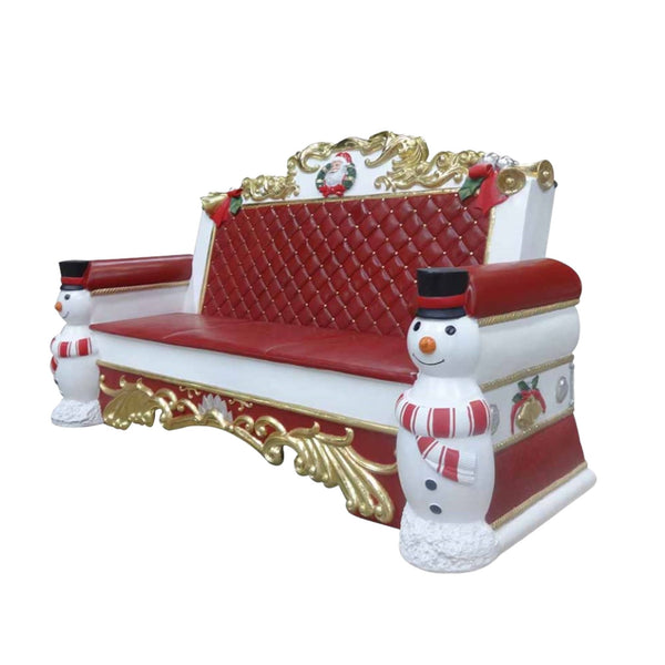 1.1m Festive Snowman Bench Photo Opportunity Seat Christmas Display Prop