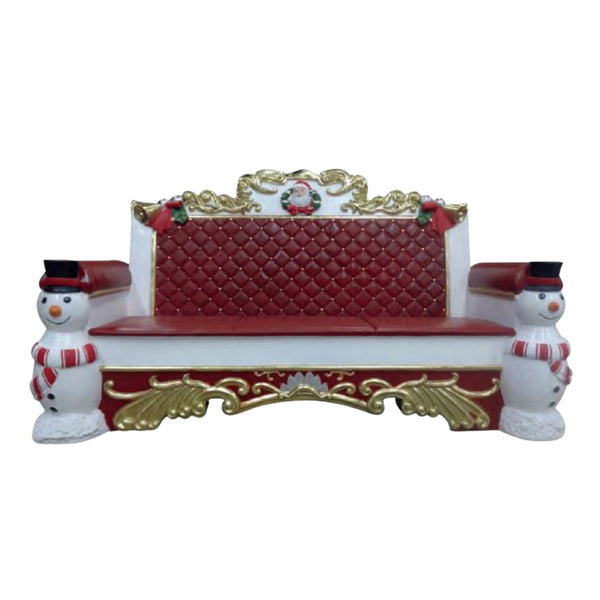 1.1m Festive Snowman Bench Photo Opportunity Seat Christmas Display Prop