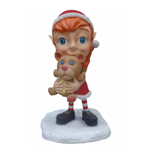 80cm Snowy Elf with Teddy Commercial Christmas Display Prop