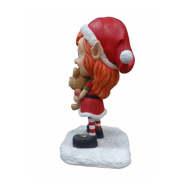80cm Snowy Elf with Teddy Commercial Christmas Display Prop