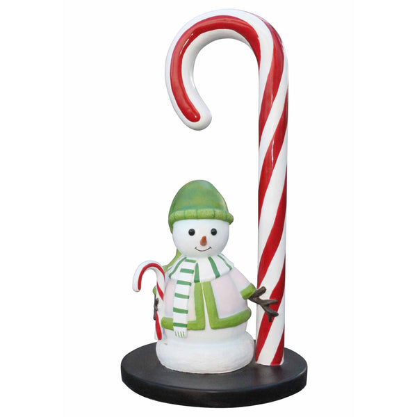 1.2m Smiling Candy Cane Snowman Commercial Christmas Display Prop