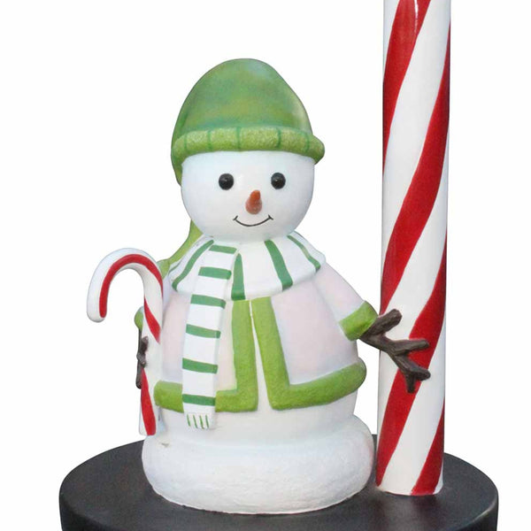 1.2m Smiling Candy Cane Snowman Commercial Christmas Display Prop