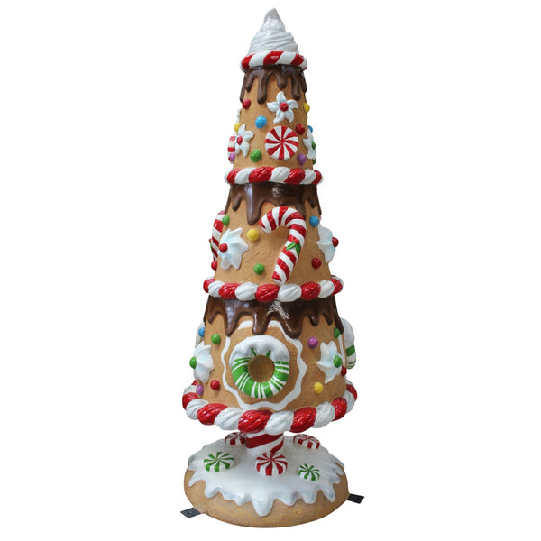 6ft Candy Cane Gingerbread Tree Commercial Christmas Display