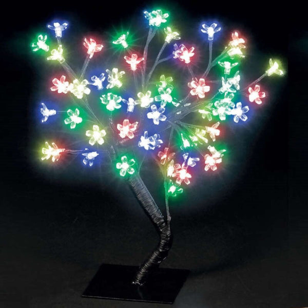 45cm Multi Coloured Cherry Blossom Christmas Tree with 40 LEDs