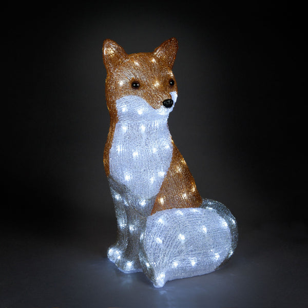 54cm Acrylic Fox with 100 Ice White LEDs
