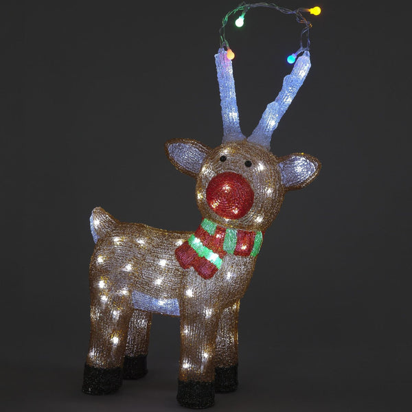 55cm Acrylic Reindeer Standing Lit with 80 White LEDs