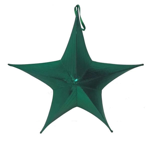 1.5m Green Metallic Fabric Christmas Star Commercial Christmas Display Prop