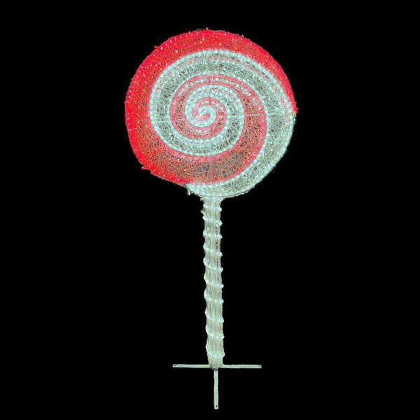 2m Candy Cane Swirl Lollipop Commercial Christmas Lighting Display