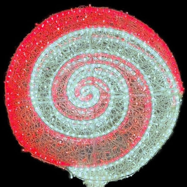 2m Candy Cane Swirl Lollipop Commercial Christmas Lighting Display