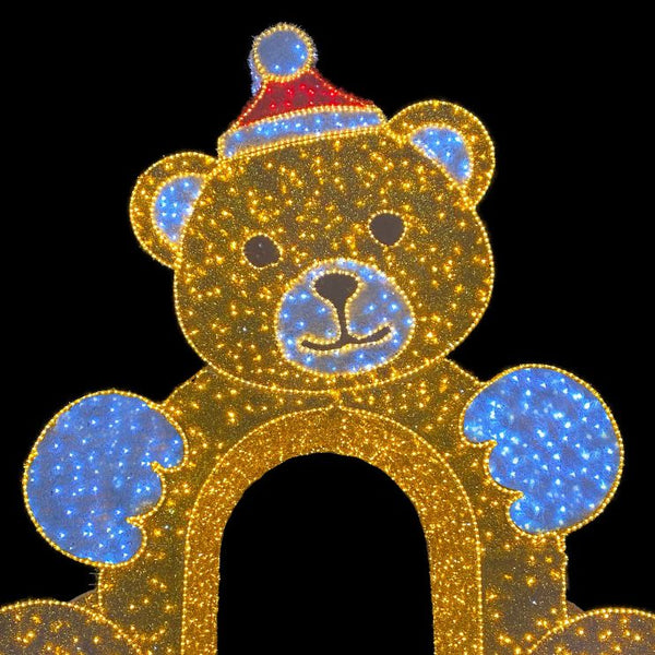4.2m 3D Teddy Bear Archway Entrance Commercial Christmas Display