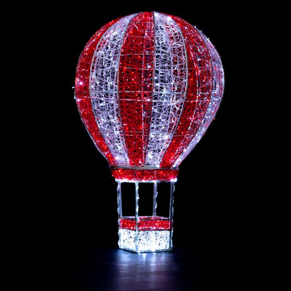 1.6m Candy Cane Stripe Hot Air Balloon Commercial Christmas Lighting Display