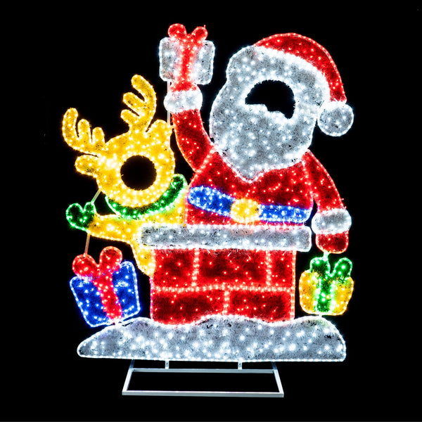 1.8m Life size Santa and Reindeer Photo Opportunity Christmas Commercial Display