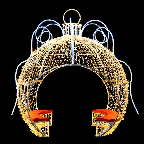Giant 3m Christmas Bauble Seated Entrance Commercial Display