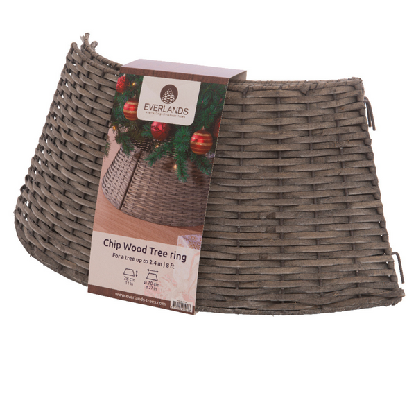 57cm Grey Natural Wicker Christmas Tree Skirt Ring