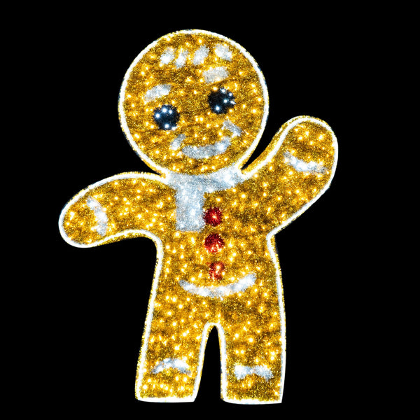 2m Giant Lit Gingerbread Man Christmas Commercial Display