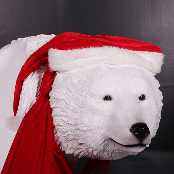 Festive Hat and Scarf for Polar Bear Photo Opportunity Seat