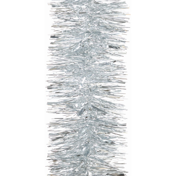 2m Luxury Chunky Cut Silver Christmas Tree Tinsel ~ 15cm
