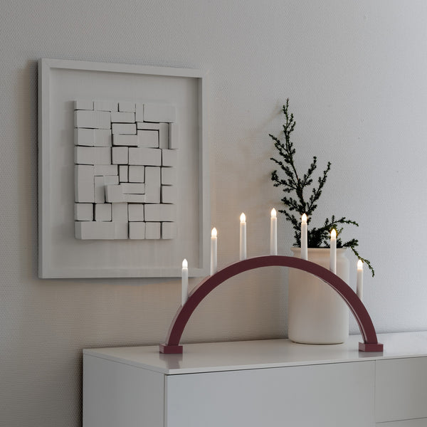 Large Red Archway Christmas Candle Bridge