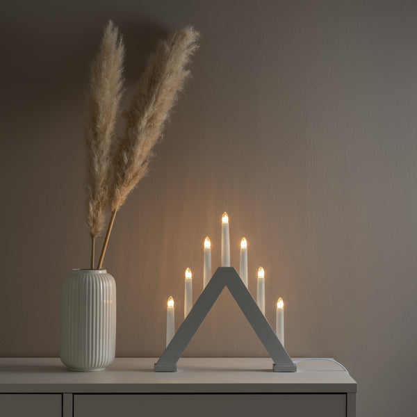 Matt Grey 7 Bulb Window Candle Bridge